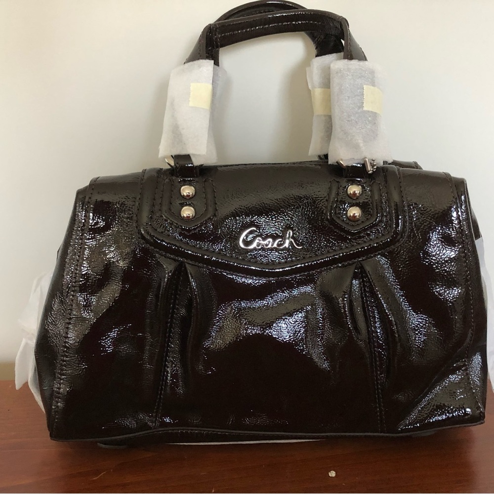 Coach Ashley Patent Satchel Purse - F20460
